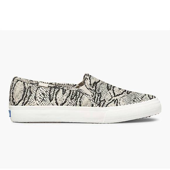 NEW KEDS double decker snake sneaker in cream/black - Picture 2 of 5